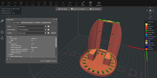 Lo slicer produce un codice interpretabile dalla stampante